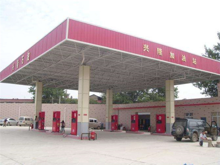 南京加油站钢结构网架案例9