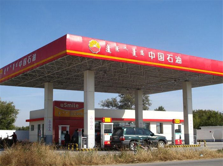 南京加油站钢结构网架案例1